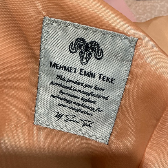 🍓 NWT Mehmet Emin Teke Men’s Pink Tuxedo Jacket / Blazer 42 Regular - Picture 8 of 9